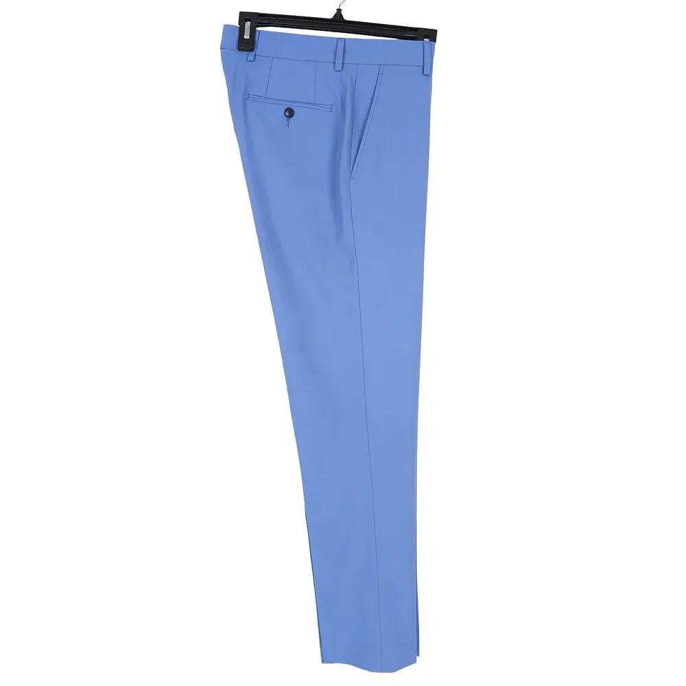 Bar III Mens Slim Fit 2 Piece Suit 34S 29x30 Light Blue Solid Power Stretch Wool